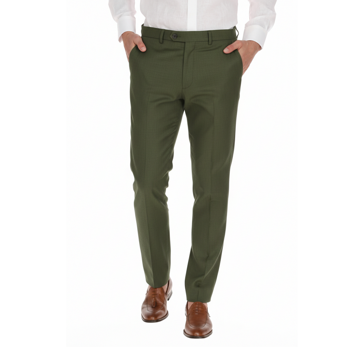 Pantalón de lino 100% para hombre - vista frontal