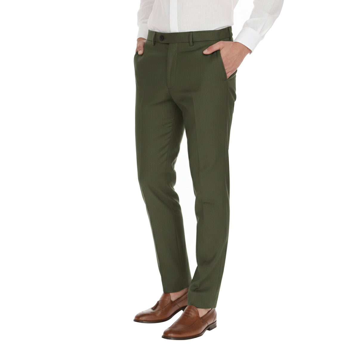 Pantalón de lino 100% para hombre - vista de tres cuartos